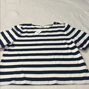 J. Crew Navy and White Striped Top